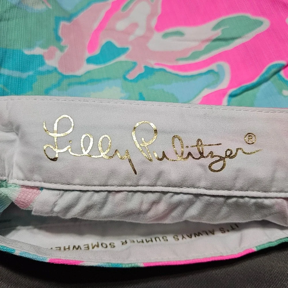 Lilly Pulitzer Buttercup Scalloped Shorts Pink Blue Floral Abstract Size 0